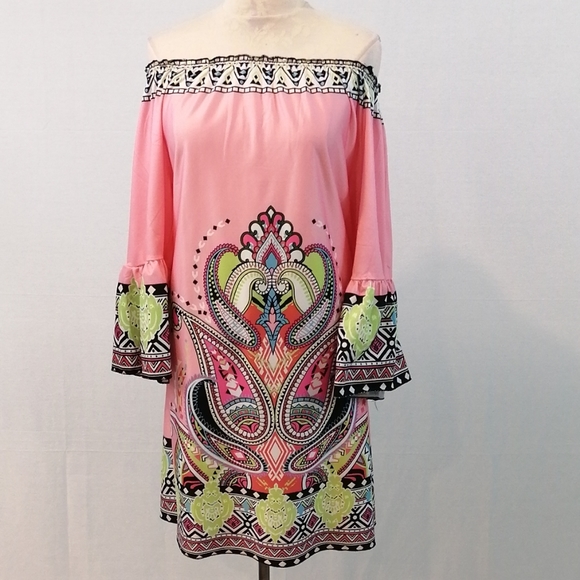 Yucan Off Shoulder Beach Pink Dress Balloon Slee… - Picture 12 of 13